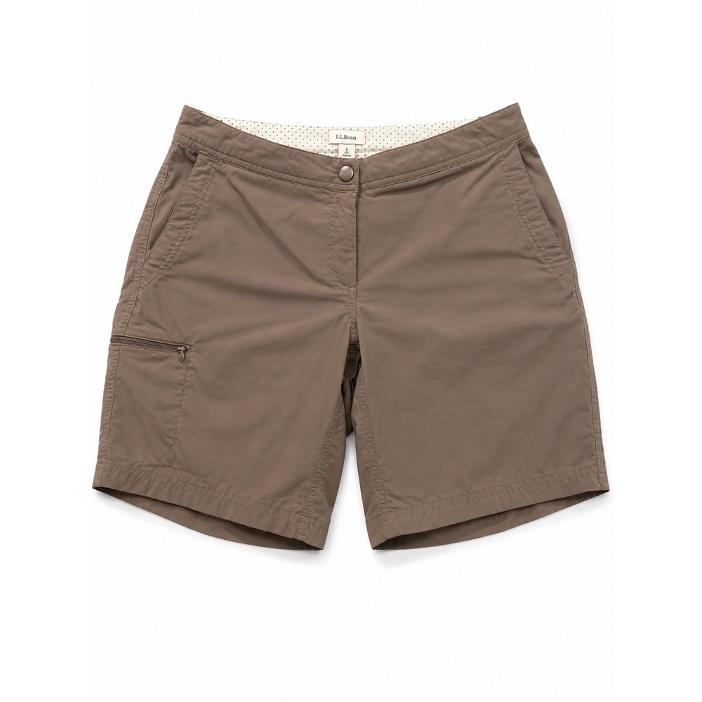 LL Bean Water Repellant Shorts Women's 6 Brown Comfort Trail Adjustable Waist